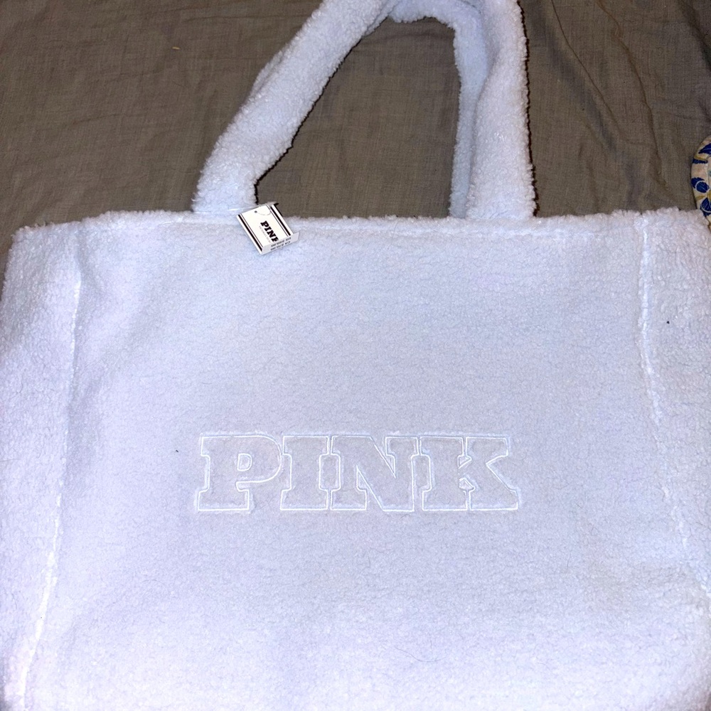 VS Pink Fuzzy Blue Tote Bag